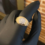 Anillo San Benito 4.35gr T9 Dos Oros Amarillo Blanco