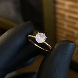 Solitario Oru 1.4gr / T5 1/2 Anillo Circon Blanco Oro Amarillo