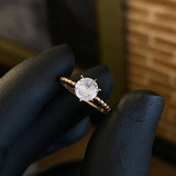 Solitario Oru 1.4gr / T5 1/2 Anillo Circon Blanco Oro Amarillo