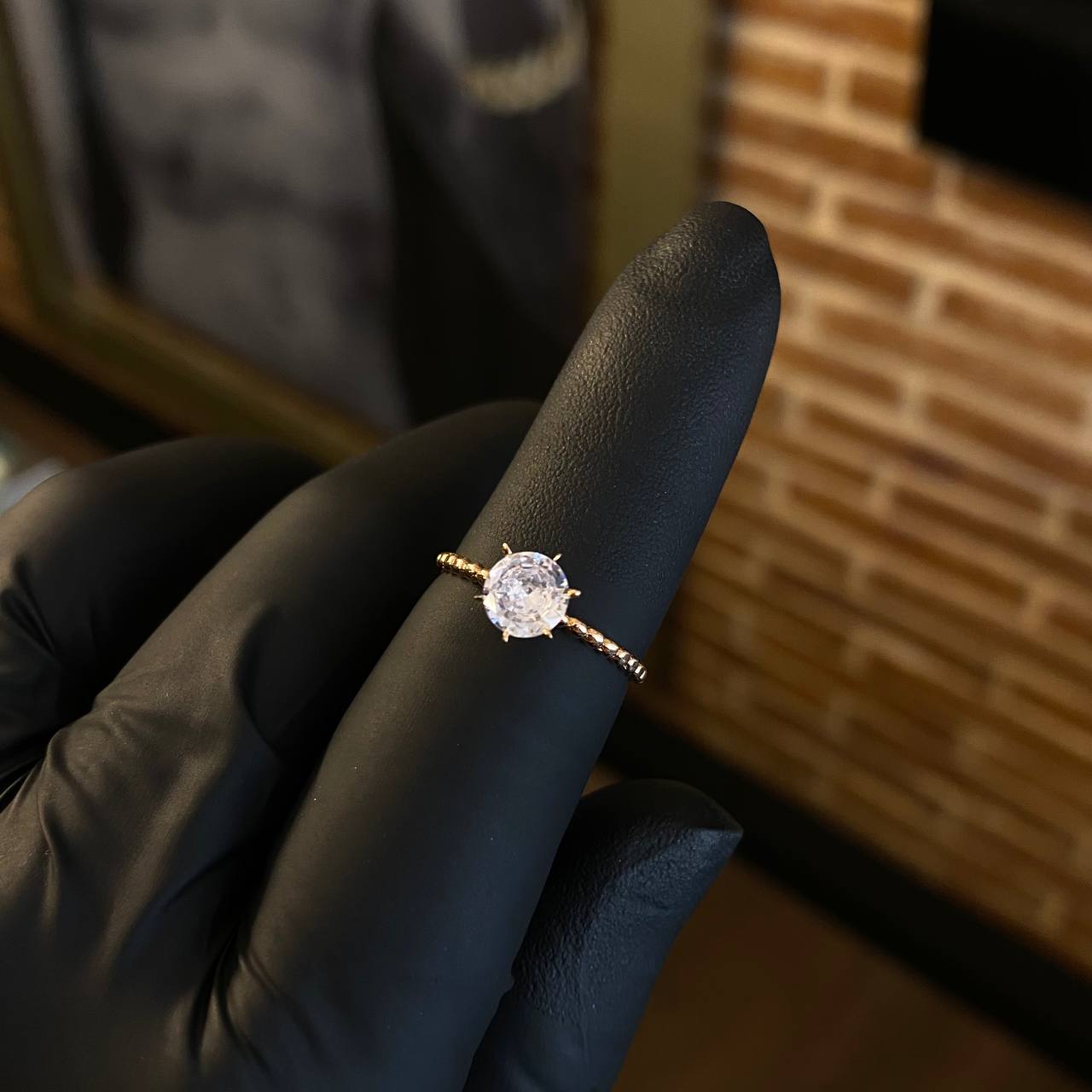 Solitario Oru 1.4gr / T5 1/2 Anillo Circon Blanco Oro Amarillo