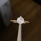 Solitario Oru 1.4gr / T5 1/2 Anillo Circon Blanco Oro Amarillo