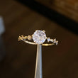 Solitario 1.6gr T6 Anillo Circones Blancos Oro Amarillo