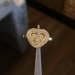 Anillo Corazon 3gr / T7 1/4 Diamantado Circones Blancos Oro Amarillo*