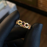 Anillo Circulos  2.05gr T5 1/4 Circones Colores Oro Amarillo*