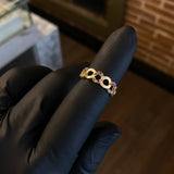 Anillo Circulos  2.05gr T5 1/4 Circones Colores Oro Amarillo*