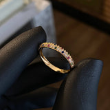 Anillo 1.6gr T6 1/2 Circones Blancos Colores Oro Amarillo