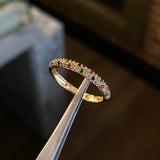 Anillo 1.6gr T6 1/2 Circones Blancos Colores Oro Amarillo