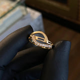 Anillo Arpa Bicordial 2.8gr T8 1/2 Circones Blancos Oro Amarillo