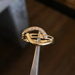 Anillo Arpa Bicordial 2.65gr T6 1/2 Circones Blancos Oro Amarillo