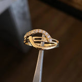 Anillo Arpa Bicordial 2.65gr T6 1/2 Circones Blancos Oro Amarillo