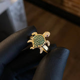 Anillo Tortuga Articulada 3.3gr T6 1/4 Circones Verdes Blancos Rojo Oro Amarillo*