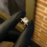 Solitario Piscis 1.5gr / T6 1/4 Anillo Circones Blancos Oro Rosa
