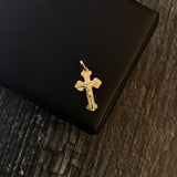 Dije Cristo Cruz Trinidad 0.9gr / 2.2cm Mate Oro Amarillo