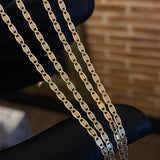 Cadena Plana 3.75gr / 50cm / 2mm Diamantada Tres Oros +3
