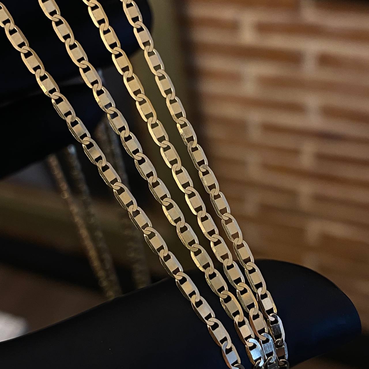 Cadena Plana 3.8gr / 50cm / 2mm Oro Amarillo +3