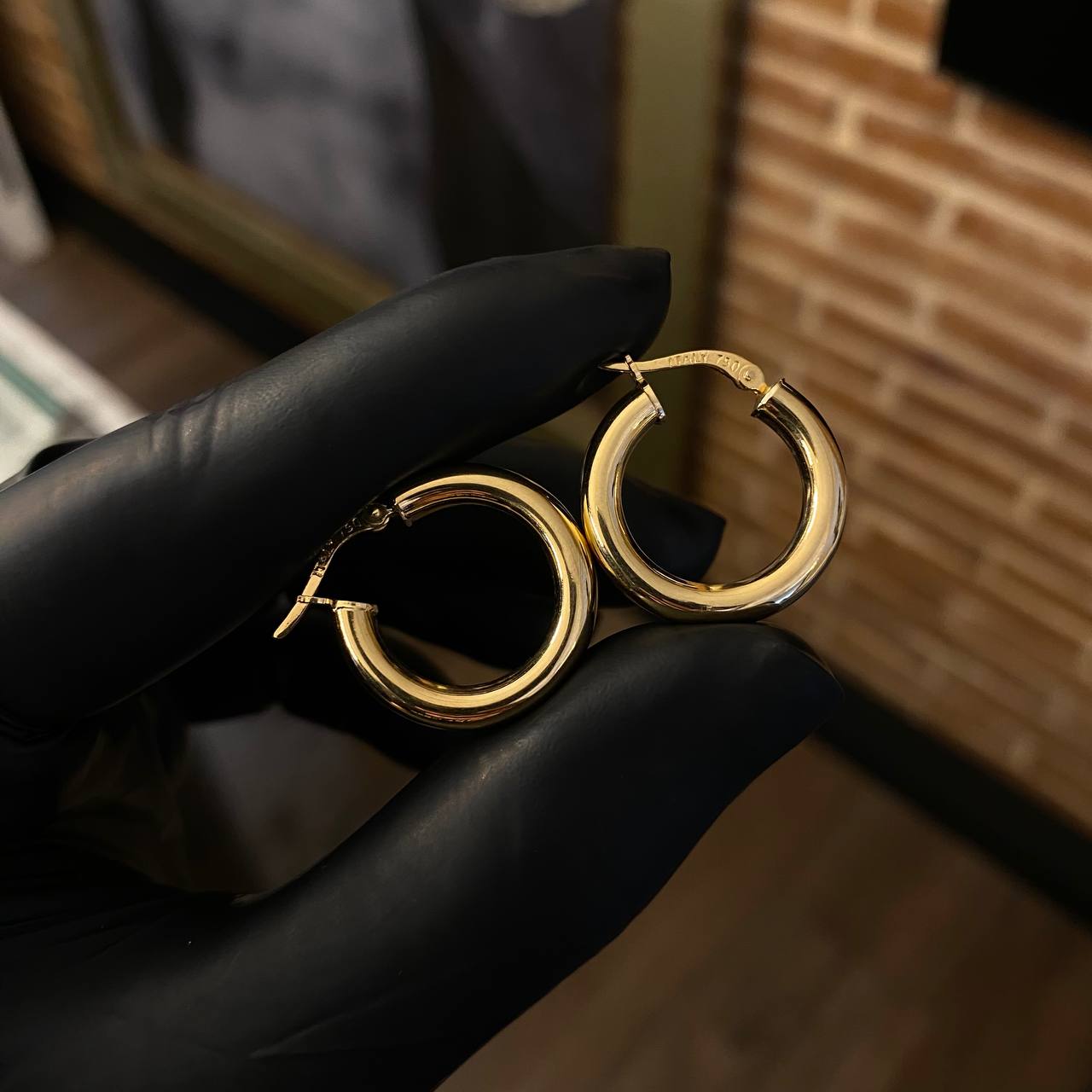 Candongas 3.3gr / 2.3cm Tubular Oro Amarillo Jass
