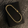 Pulso Militar Luna 10.25gr / 19.5cm / 4mm Bola Diamantada Oro Amarillo Nac.Esp