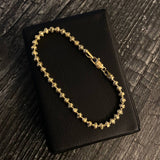 Pulso Militar Luna 10.25gr / 19.5cm / 4mm Bola Diamantada Oro Amarillo Nac.Esp