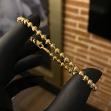 Pulso Militar Luna 10.25gr / 19.5cm / 4mm Bola Diamantada Oro Amarillo Nac.Esp
