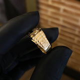 Anillo RX Corona 3.8gr T7 1/4 Circones Blanco Oro Amarillo