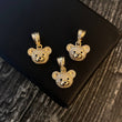 Dije Oso Cabeza 2.6gr / 2cm Circones Blancos Negros Oro Amarillo