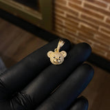 Dije Oso Cabeza 2.6gr / 2cm Circones Blancos Negros Oro Amarillo