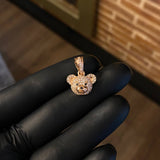 Dije Oso Cabeza 2.7gr / 2cm Circones Blancos Negros Oro Rosa