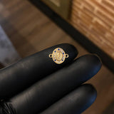 Herraje Virgen Milagrosa 0.65gr / 1.3cm Circones Azules Celeste Oro Amarillo