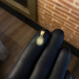 Dije Virgen Milagrosa 0.6gr / 1.5cm Circones Verdes Oro Amarillo