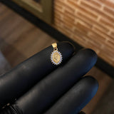 Dije Virgen Milagrosa 0.6gr / 1.5cm Circones Celestes Oro Amarillo