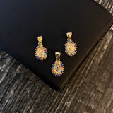 Dije Virgen Milagrosa 0.6gr / 1.5cm Circones Colores Naranjas Celestes Oro Amarillo