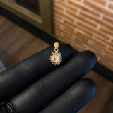 Dije Virgen Milagrosa 0.6gr / 1.5cm Circones Colores Celeste Verde