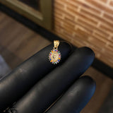 Dije Virgen Milagrosa 0.6gr / 1.5cm Circones Colores Verdes Celestes Oro Amarillo