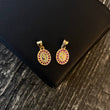 Dije Virgen Milagrosa 0.7gr / 1.5cm Circones Fucsias Oro Amarillo