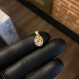 Dije Virgen Milagrosa 0.75gr / 1.5cm Circones Blancos Azules Fucsias Oro Amarillo