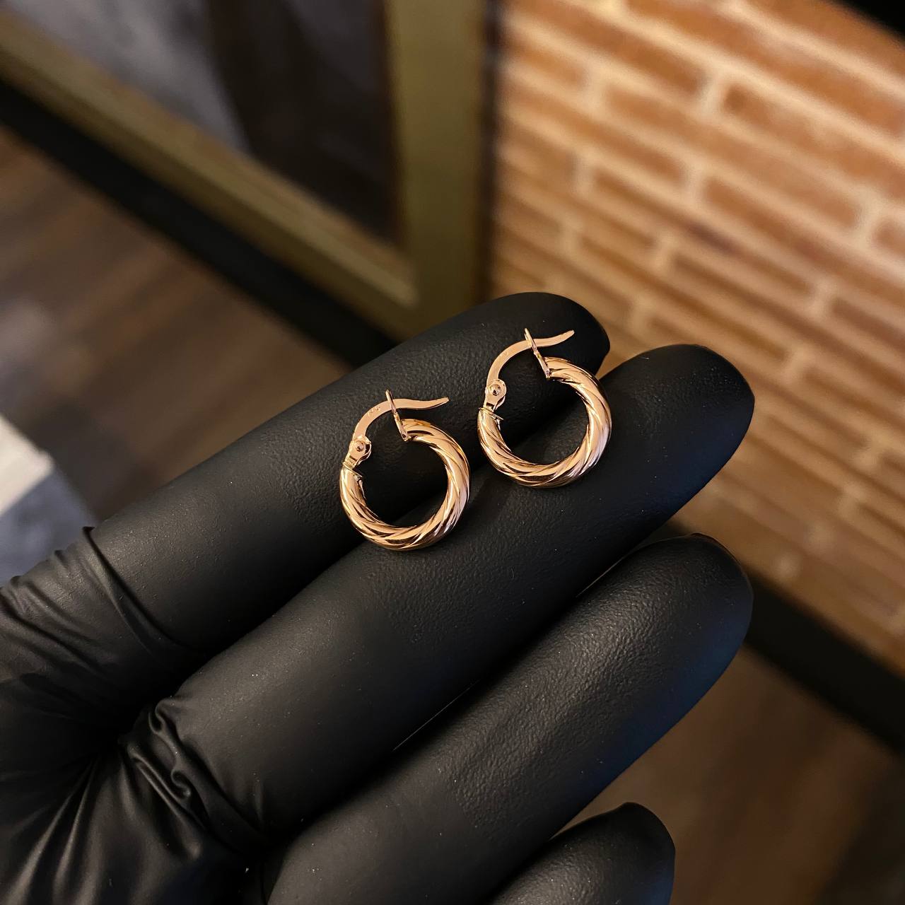Candongas 1.2gr / 1.5cm Espiral Oro Rosa Emmi