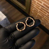 Candongas 1.65gr / 2cm Entorchadas Aplanadas Oro Rosa