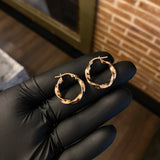 Candongas 2.05gr / 2.1cm Entorchadas Oro Rosa Kari