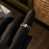 Solitario 2.2gr T5 1/2 Anillo Circon Blanco Circones Tres Oros