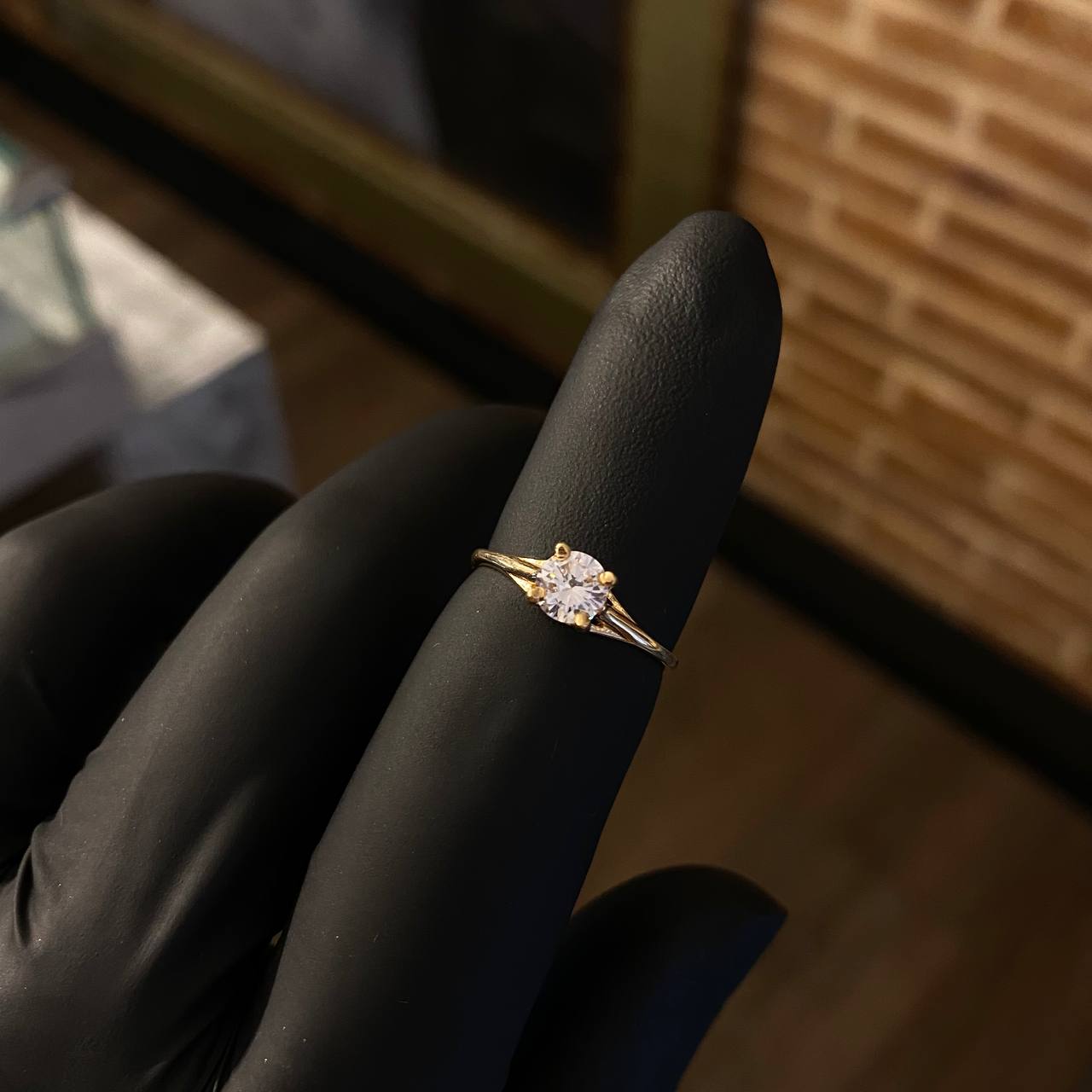 Solitario 1.65gr T5 1/2 Anillo Circon Blanco Oro Amarillo