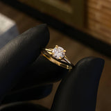 Solitario 1.65gr T5 1/2 Anillo Circon Blanco Oro Amarillo