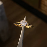 Solitario 1.65gr T5 1/2 Anillo Circon Blanco Oro Amarillo