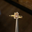 Solitario Rectangular 1.2gr T6 1/4 Anillo Circones Blancos Rosa Oro Amarillo