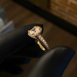 Solitario  2.95gr T6 1/4 Anillo Circones Circon Blancos Oro Amarillo