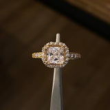 Solitario  2.95gr T6 1/4 Anillo Circones Circon Blancos Oro Amarillo