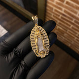 Dije Virgen de Guadalupe 18gr / 5.5cm Circones Blancos Negros Dos Oros Amarillo Blanco
