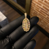 Dije Virgen de Guadalupe 5.65gr / 3.5cm Circones Blancos Verdes Fucsias Azules Oro Amarillo