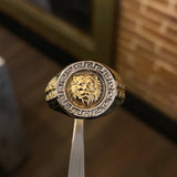 Anillo Leon Tribal 10gr T10 1/2 Dos Oros Blanco Amarillo