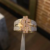 Anillo Signo Peso 9.1gr T10 Circones Blancos Dos Oros Rosa Amarillo