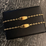 Pulso GC Pie 1.8gr / 13.5cm Placa Bebe Ovalada Relieve Oro Amarillo
